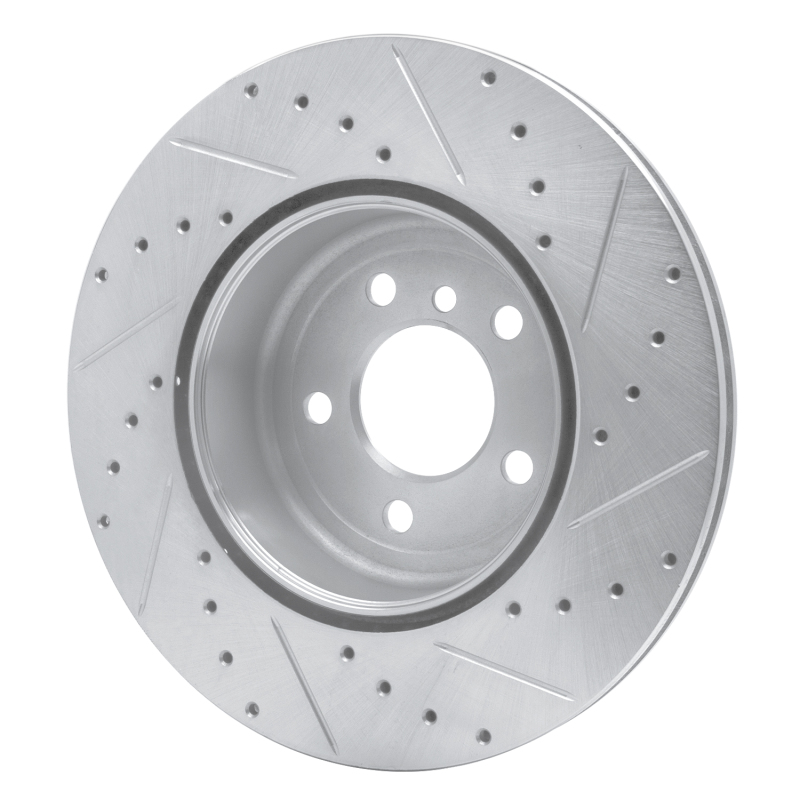 BMW 428I Brake Rotor (1) - Rear Left - R1 Concepts - Drilled & Slotted - Silver - `13-`21